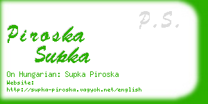 piroska supka business card